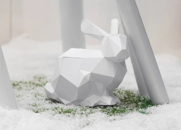 Beyaz kağıt tavşan