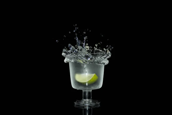 Water splash in glass — Stock Photo, Image