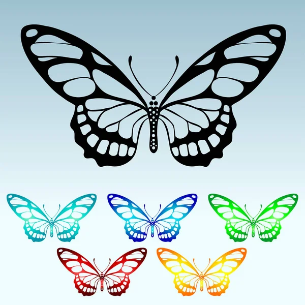 Vektör içinde kelebek silueti.