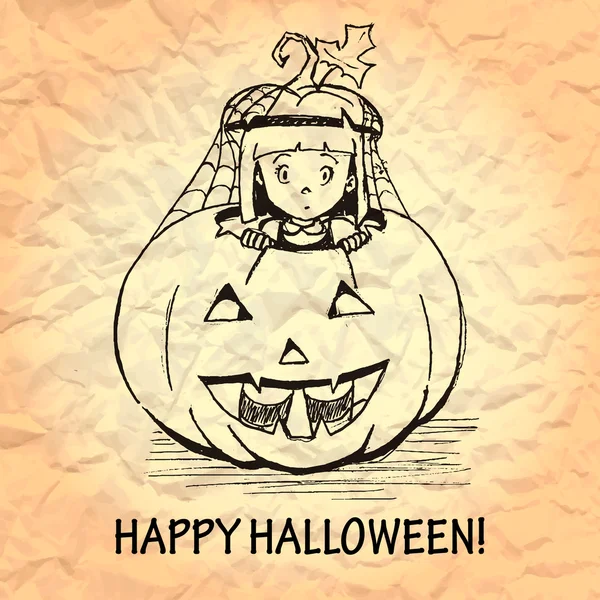 Illustration d'une sorcière d'Halloween — Image vectorielle
