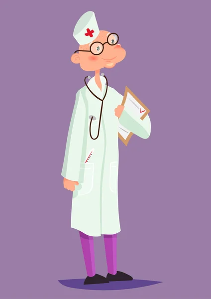 Cheerful male doctor. Vector illustration — Stockový vektor