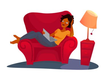 Konsept illüstrasyon vektör. Freelancer karakter
