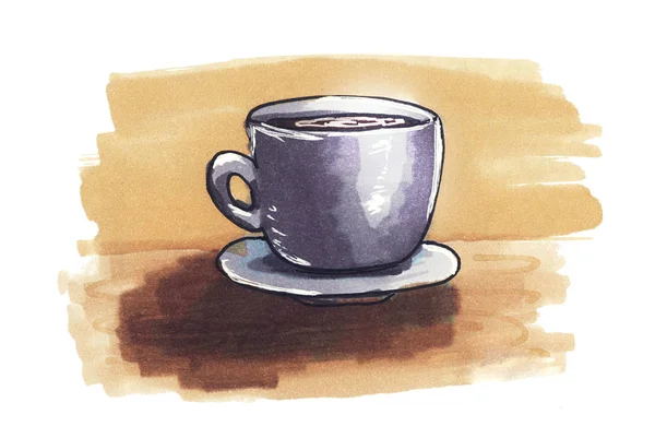 커피는 항상 좋은 아이디어 이다. 스케치. — 스톡 사진