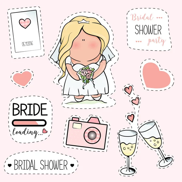 Stickers Bachelorette ou fête de mariage . — Image vectorielle