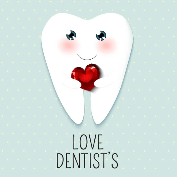 Linda tarjeta de felicitación Feliz Día del Dentista — Archivo Imágenes Vectoriales