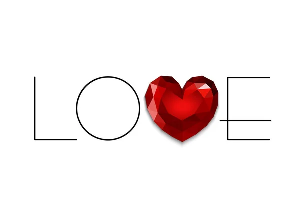 Cartão feliz Dia dos Namorados com coração. Ilustração — Fotografia de Stock