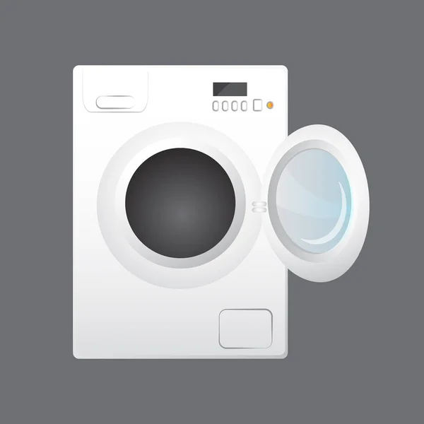Washing machine isolated on gray background — Stock Vector