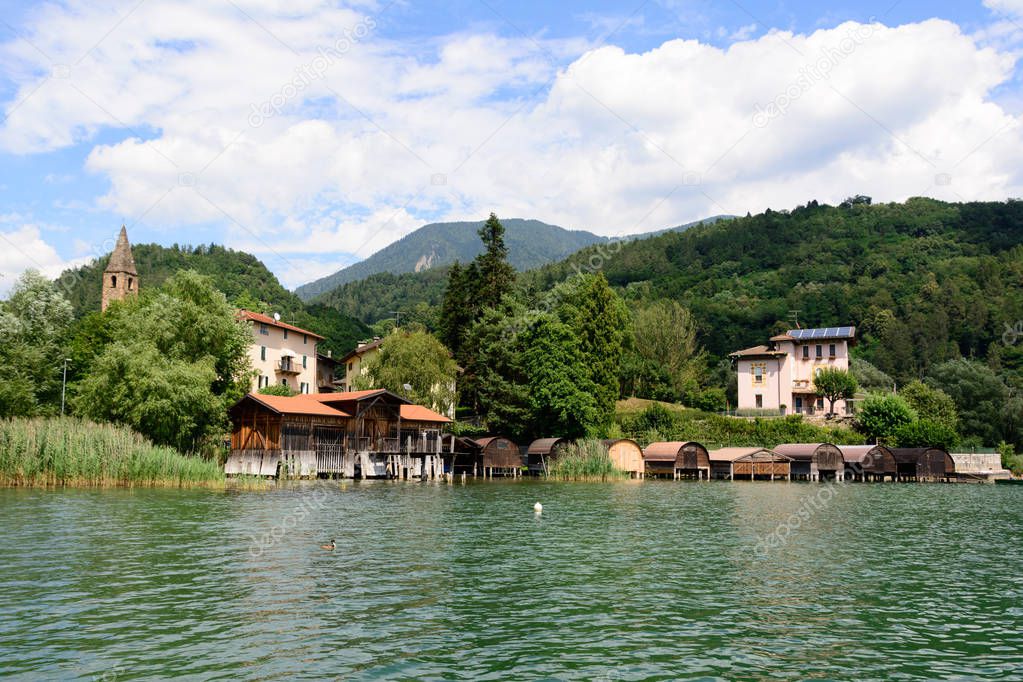   Caldonazzo lake in Dolomites, Italy