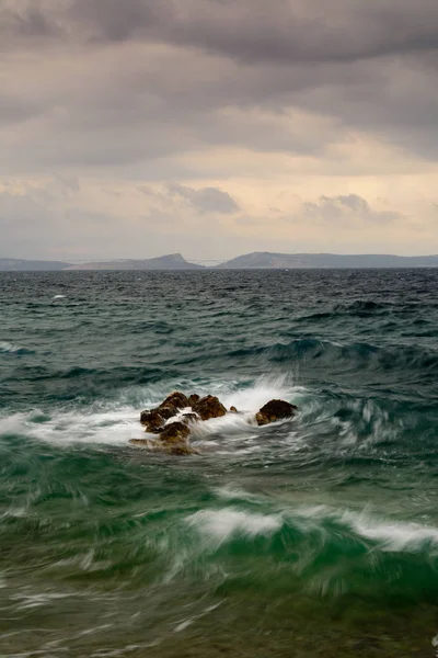 Viento Del Sur Conocido Como Scirocco Bahía Kvarner Croacia — Foto de Stock