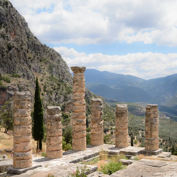 Resten Van Een Heiligdom Van Apollo Delphi Griekenland — Stockfoto