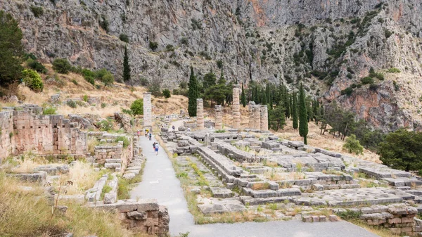 Overblijfselen Van Oude Grieks Heiligdom Van Apollo Delphi Griekenland — Stockfoto