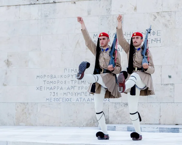 Atenas Grecia Julio 2017 Ceremonia Cambio Guardia Atenas — Foto de Stock