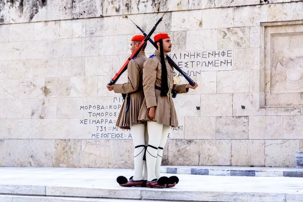 Atenas Grecia Julio 2017 Ceremonia Cambio Guardia Atenas — Foto de Stock