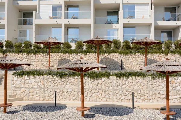 otel beldesinde Rabac, Istria bölge, Hırvatistan. Mart fotoğrafı 25.2018.