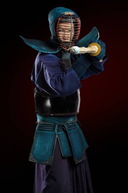 erkek gelenek kendo zırh shinai (bambu kılıcı ile).