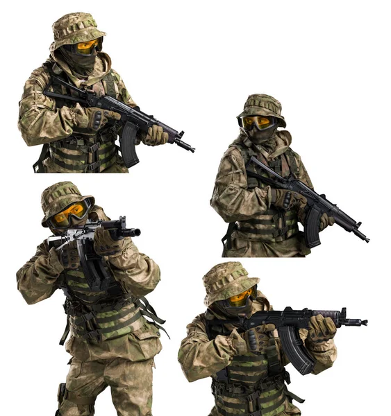 Forças especiais soldado com rifle . — Fotografia de Stock