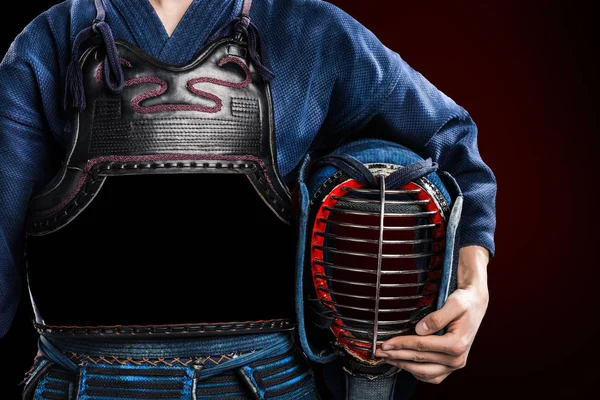 erkek gelenek kendo zırh shinai (bambu kılıcı ile).