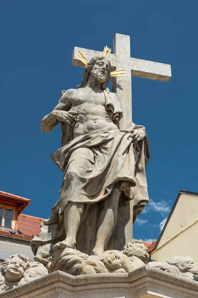 Praga Republika Czeska Lipiec 2016 Posąg Moście Karola Alias Karluv — Zdjęcie stockowe