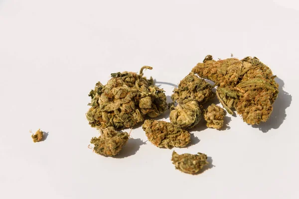 Marijuana Medicinal Fundo Branco — Fotografia de Stock