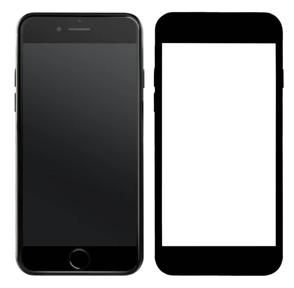 MOSCOW, RUSSIA - 23 Nisan 2017: Yeni siyah iPhone 7 ve alfa kanalı.