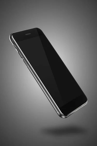 Μαύρο Smartphone Απομονωμένα Γκρι Φόντο — Φωτογραφία Αρχείου