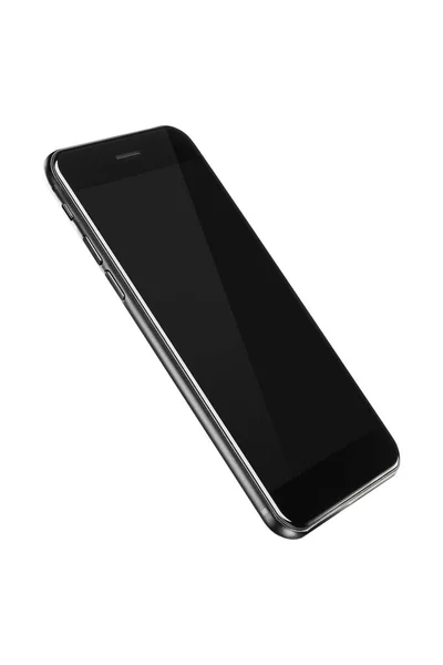 Zwarte Smartphone Geïsoleerd Witte Achtergrond — Stockfoto