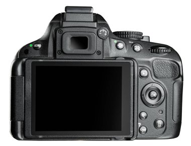 MOSCOW, RUSSIA - AĞUSTOS 06, 2017: Dijital tek lensli refleks kamera veya kırpma yolu ile izole edilmiş DSLR Nikon