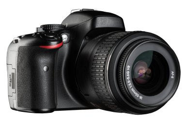 MOSCOW, RUSSIA - AĞUSTOS 06, 2017: Dijital tek lensli refleks kamera veya kırpma yolu ile izole edilmiş DSLR Nikon