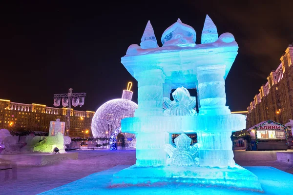 Moskou Russie Januari 2017 Kerst Nieuwjaar Tentoonstelling Van Ijssculpturen Ice — Stockfoto