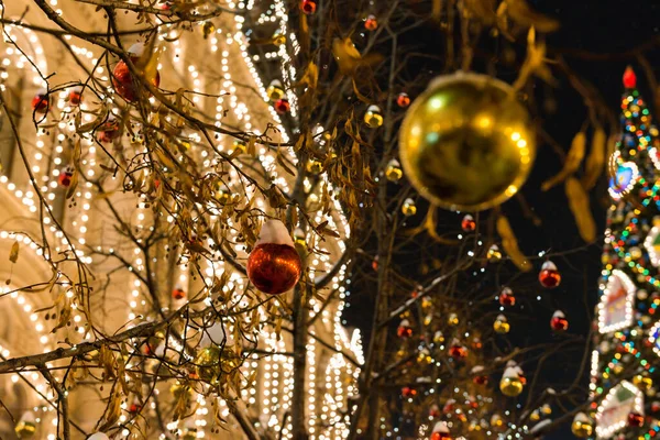 Moscow Russia January 2017 装饰圣诞树 Tverskaya广场上有玩具 — 图库照片