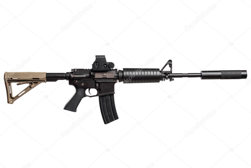 special forces rifle isolated on white background