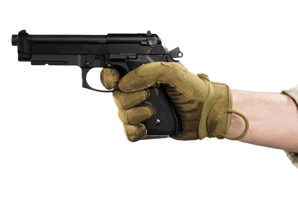 Vapen Manlig Hand Isolerad Vit Bakgrund — Stockfoto