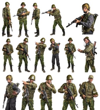 Çeçenistan 'daki savaşta Rus ordusuna (OMON) uygun üniformalı bir erkek.. 