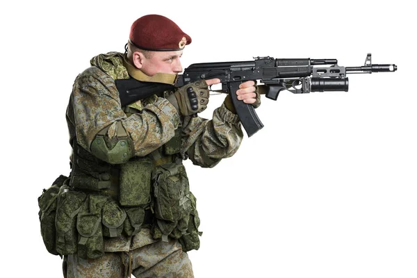 Männchen Russischer Mechanisierter Infanterie Uniform Isoliert Mit Clipping Pfad Auf — Stockfoto