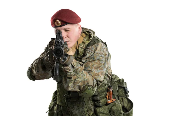 Männchen Russischer Mechanisierter Infanterie Uniform Isoliert Mit Clipping Pfad Auf — Stockfoto