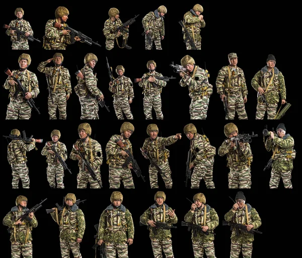 Man Uniform Med Ryska Arméns Specialstyrkor Omon Krig Tjetjenien — Stockfoto