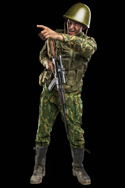 Man Uniform Overeenstemming Met Russische Leger Special Forces Omon Oorlog — Stockfoto