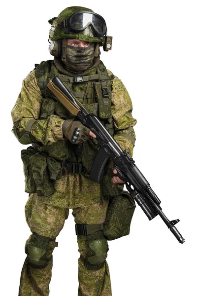 러시아 기계화 군복을 바탕에 갈라진 고립되어 — 스톡 사진