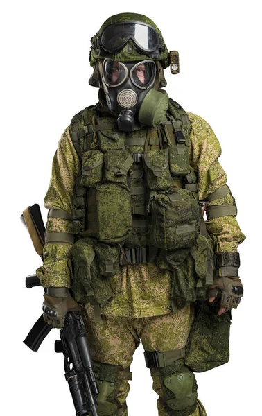 Man Russisch Gemechaniseerd Infanterie Uniform Geïsoleerd Met Clipping Pad Witte — Stockfoto