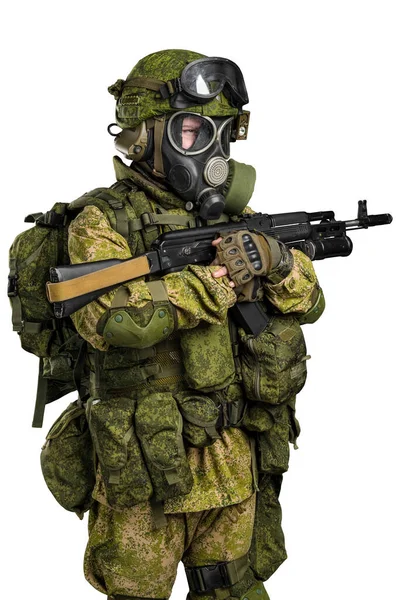 Männchen Russischer Mechanisierter Infanterie Uniform Isoliert Mit Clipping Pfad Auf — Stockfoto