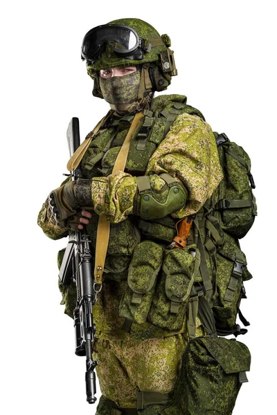 Männchen Russischer Mechanisierter Infanterie Uniform Isoliert Mit Clipping Pfad Auf — Stockfoto