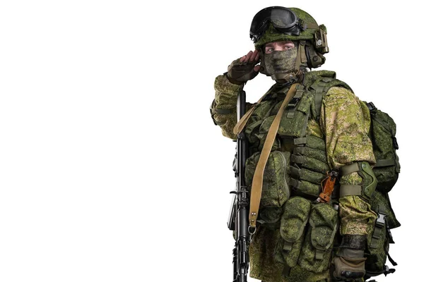 Männchen Russischer Mechanisierter Infanterie Uniform Isoliert Mit Clipping Pfad Auf — Stockfoto