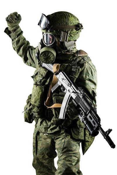 Männchen Russischer Mechanisierter Infanterie Uniform Isoliert Mit Clipping Pfad Auf — Stockfoto