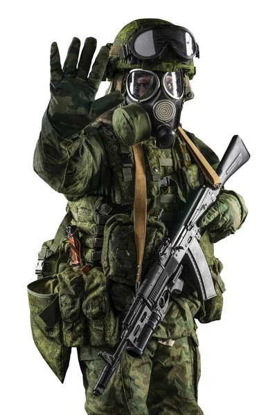 Männchen Russischer Mechanisierter Infanterie Uniform Isoliert Mit Clipping Pfad Auf — Stockfoto