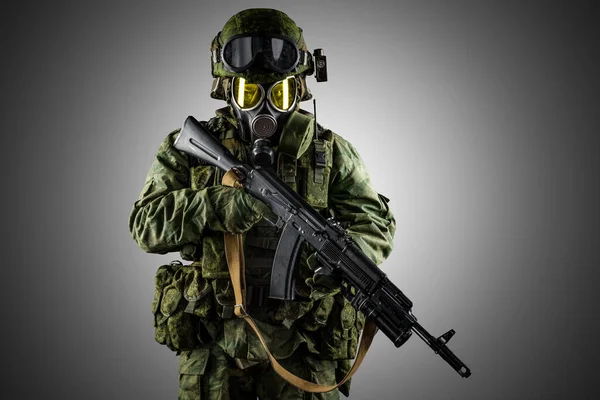 Man Russisch Gemechaniseerd Infanterie Uniform Geïsoleerd Met Clipping Pad Grijze — Stockfoto