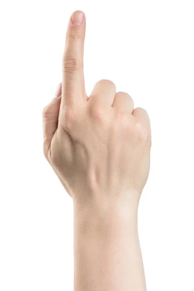 Чоловічий Ручний Палець Ізольований Відсічним Контуром Білому Тлі — стокове фото