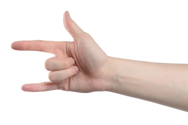 Male Hand Sign Isolated Clipping Path White Background — Stock Photo, Image