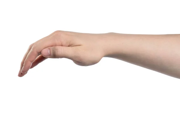 Männliches Handzeichen Isoliert Mit Clipping Pfad Auf Weißem Hintergrund — Stockfoto