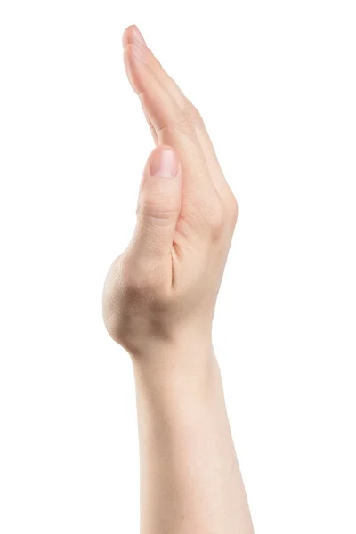 Męski Znak Dłoni Odizolowany Ścieżką Wycinania Białym Tle — Zdjęcie stockowe