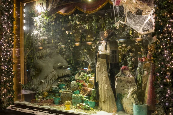 Moskva Rusko Prosince 2016 Okno Tsum Vystavuje Stylizované Šípkovou Krásu — Stock fotografie